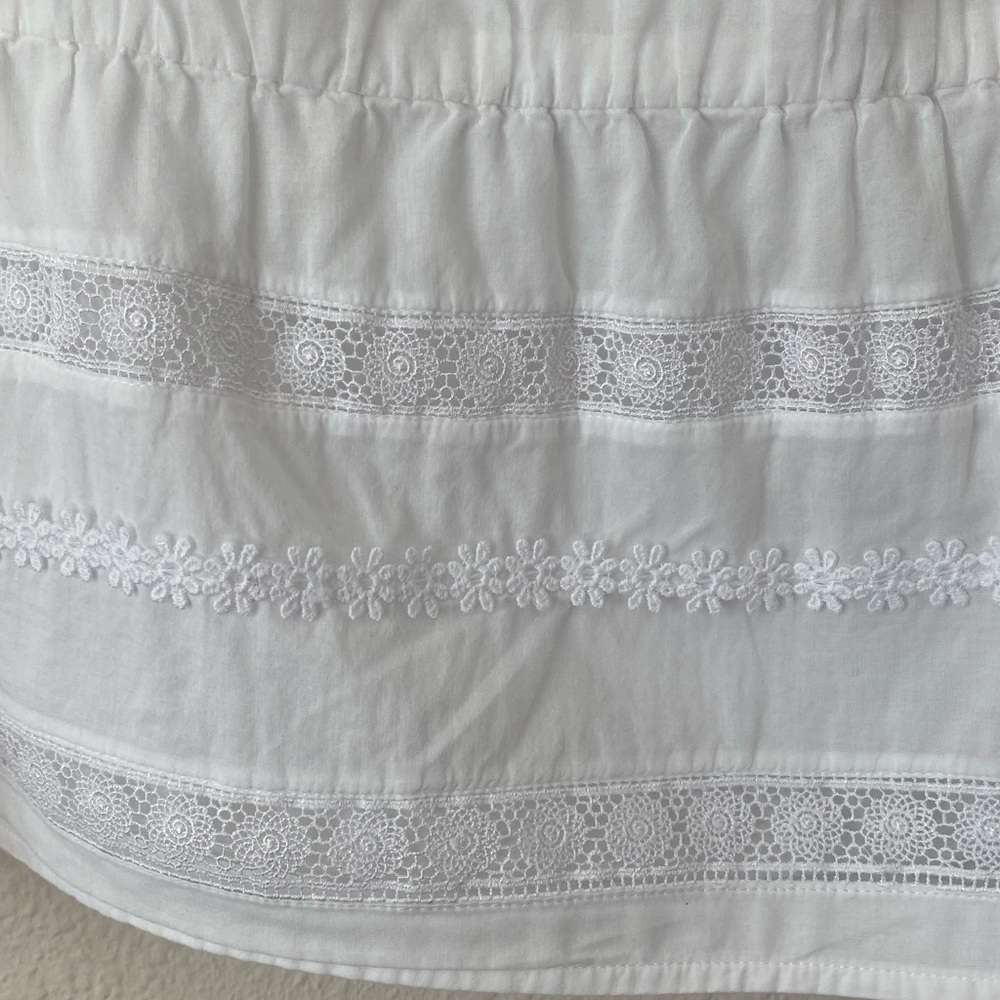 J.Crew Women’s Daisy Chain White Peplum Short Puff Sleeve Top Size Medium - Picture 7 of 14